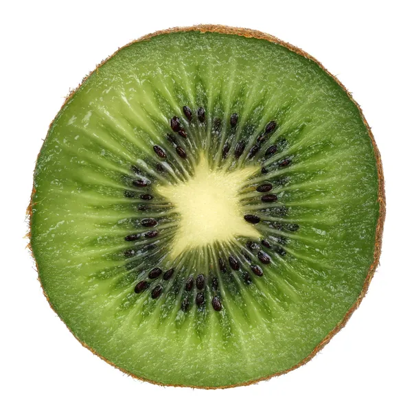 Fruta kiwi fatiada em um fundo branco — Fotografia de Stock