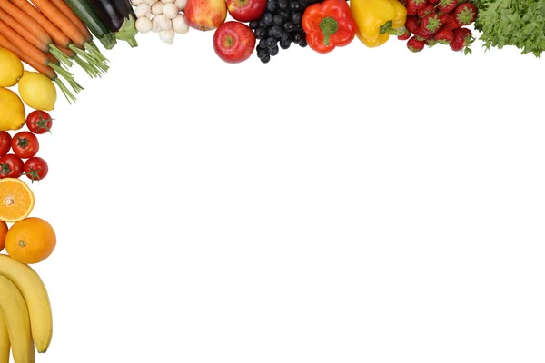 Potraviny, ovoce a zelenina s copyspace — Stock fotografie
