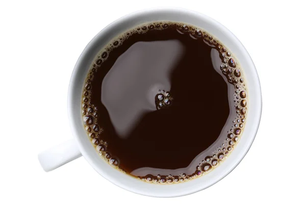 Vers gebrouwen koffie in een kopje geïsoleerd — Stockfoto