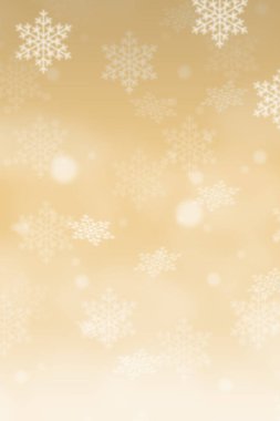 Noel arkaplan desenli kart altın duvar kağıdı kopyalanmış uzay fotokopi alanı portresi kar taneleri biçiminde
