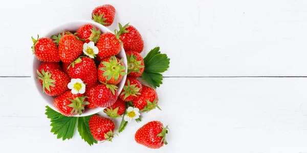 草莓果草莓果实草莓果实复制空间空间全景在碗夏天 — 图库照片