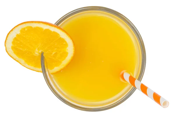 Orange Juice Fresh Drink Glass Isolated White Background — Stock Photo, Image
