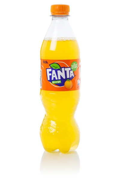 Stuttgart Alemania Agosto 2021 Fanta Naranja Limonada Refresco Botella Plástico — Foto de Stock