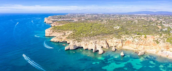 Portugal Algarve Strand Praia Marinha Meer Ozean Panorama Drohne Luftaufnahme — Stockfoto
