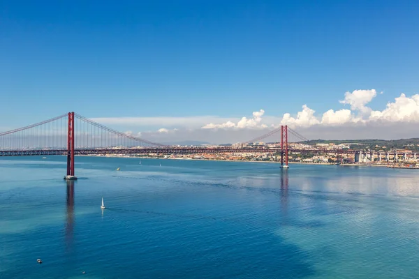 Lisbon Portugal Bridge Ponte Abril Tejo River Town Travel Traveling — Stock Photo, Image