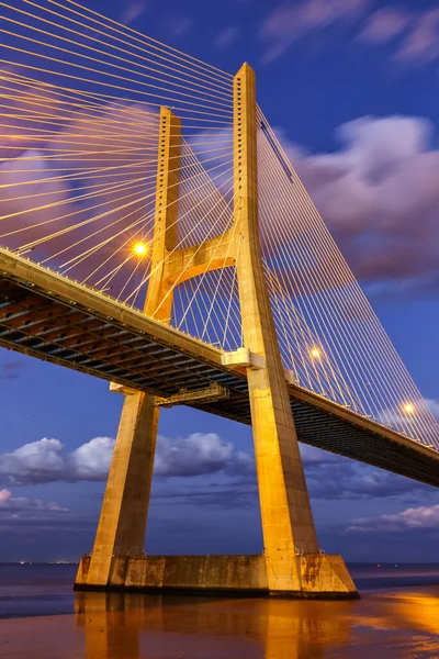 Lissabon Portugal Bro Ponte Vasco Gama Över Tejo Flod Stad — Stockfoto