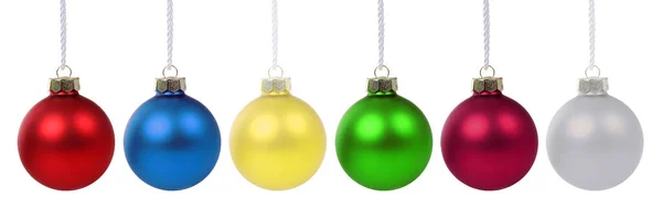 Kerstballen Bal Decoratie Kleurrijke Geïsoleerd Een Witte Achtergrond — Stockfoto