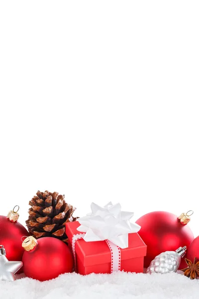 Christmas Balls Baubles Decoration Gift Present Ornaments Portrait Format Isolated — Stockfoto