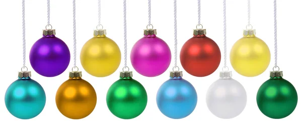 Kerst Ornamenten Ballen Decoratie Opknoping Geïsoleerd Een Witte Achtergrond — Stockfoto