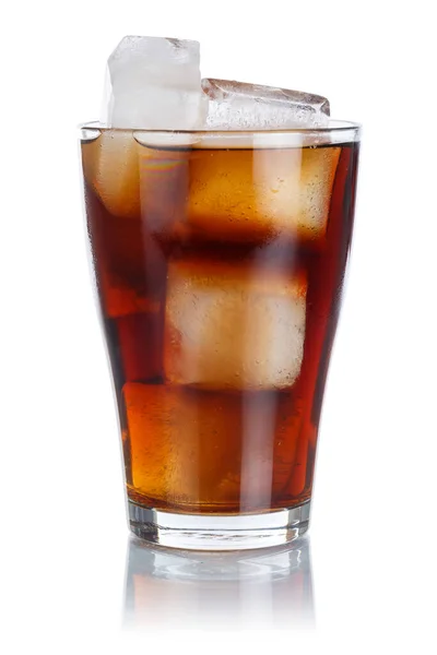 Cola Drink Lemoniada Napój Bezalkoholowy Szklance Izolowane Białym Tle — Zdjęcie stockowe