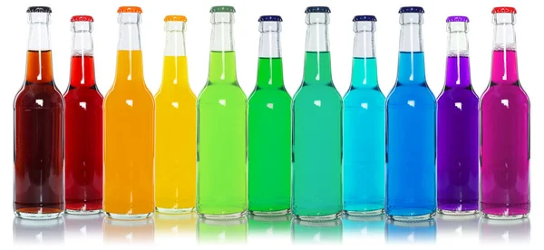 Drinks Lemonade Cola Many Softdrinks Bottles — Stock Photo, Image