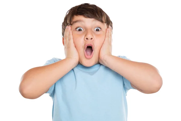 Niño Niño Sorprendido Sorprendido Sorprendido Sorpresa Alegría Niño Pequeño Aislado —  Fotos de Stock