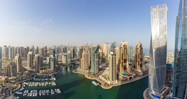 Dubai Marina Harbour Skyline Arquitetura Visão Geral Riqueza Luxo Viagens — Fotografia de Stock