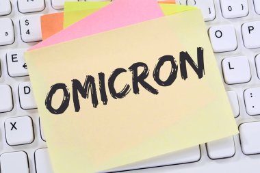Omicron Varyasyonu Omikron Coronavirus Corona virüsü COVID-19 Covid 19 kağıt bilgisayar