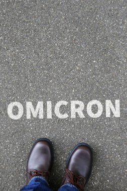 Omicron Varyasyonu Omikron Coronavirus Corona virüsü COVID-19 Covid 19 kişi portre biçimi