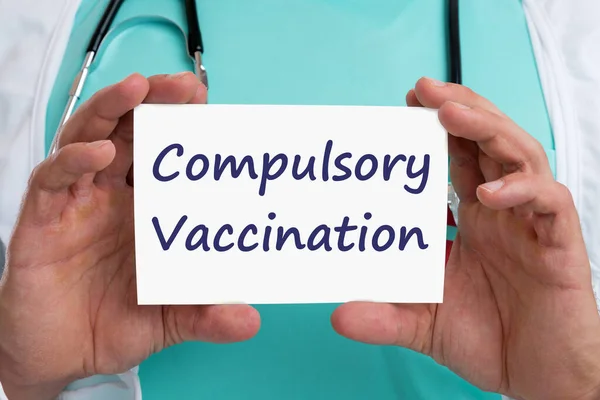 Vacunación Obligatoria Contra Virus Corona Covid Enfermedad Del Médico Covid —  Fotos de Stock
