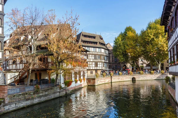 Petite France Historical Half Timbered Houses River Ill Water Эльзас — стоковое фото