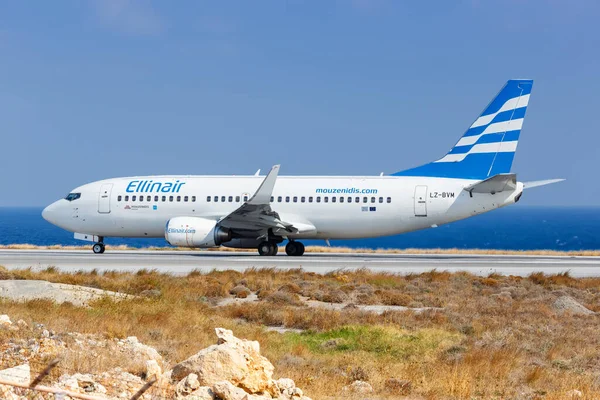 Heraklion Grécia Setembro 2018 Ellinair Boeing 737 300 Avião Aeroporto — Fotografia de Stock