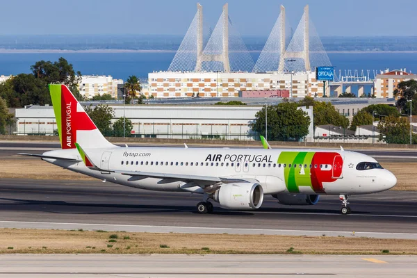 Lisbona Portogallo Settembre 2021 Tap Air Portugal Airbus A320Neo Airplane — Foto Stock