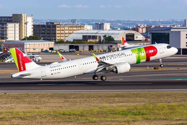 Lisbonne Portugal Septembre 2021 Tap Air Portugal Avion Airbus A321Neo — Photo