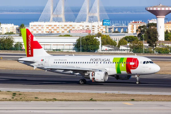 Lisbona Portogallo Settembre 2021 Tap Air Portugal Airbus A319 Aereo — Foto Stock