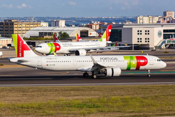 Λισαβόνα Πορτογαλία Σεπτεμβρίου 2021 Tap Air Portugal Αεροπλάνο Airbus A321Neo — Φωτογραφία Αρχείου