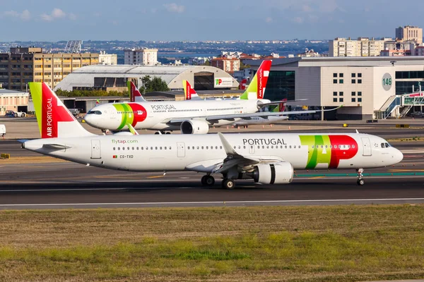 Lisbonne Portugal Septembre 2021 Tap Air Portugal Avion Airbus A321Neo — Photo