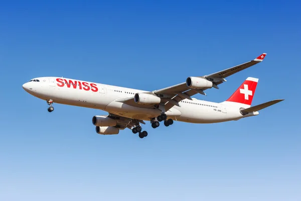 Palma Mallorca Spain October 2021 Swiss Airbus A340 300 Airplane — Stock Photo, Image