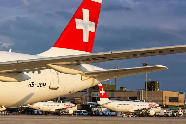 Zürich Svájc Július 2020 Swiss Airbus Repülőgépek Zürich Repülőtér Zrh — Stock Fotó