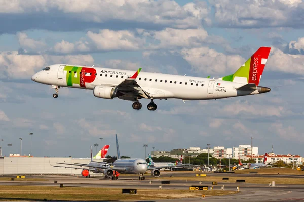 Lisbon Portugal September 2021 Tap Portugal Express Embraer 190 Airplane — Stock Photo, Image