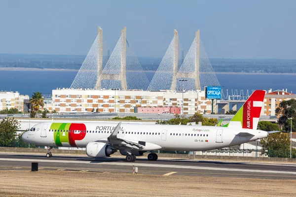 葡萄牙里斯本 2021年9月24日葡萄牙航空公司空中客车A321新飞机在葡萄牙里斯本机场 Lis — 图库照片