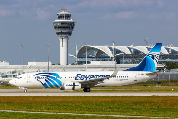 München Deutschland September 2021 Egyptair Boeing 737 800 Flugzeug Auf — Stockfoto