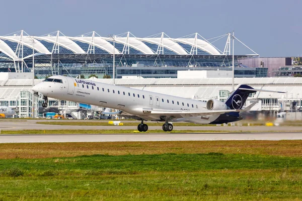 Munich Germany September 2021 Lufthansa Cityline Bombardier Crj 900 Airplane — Stock Photo, Image