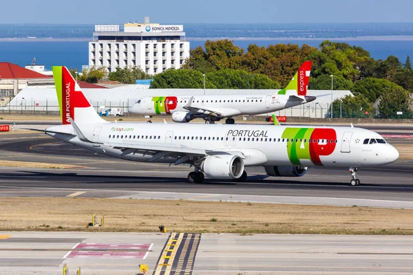 Lisboa Portugal Setembro 2021 Avião Airbus A321Neo Tap Air Portugal — Fotografia de Stock