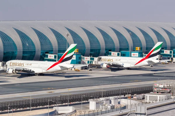 Dubai United Arab Emirates May 2021 Emirates Airbus A380 Airplanes — Stock Photo, Image