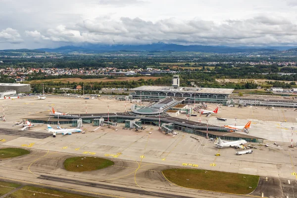 Mulhouse France September 2021 Aerial Photo Euroairport Airport Eap France — 스톡 사진