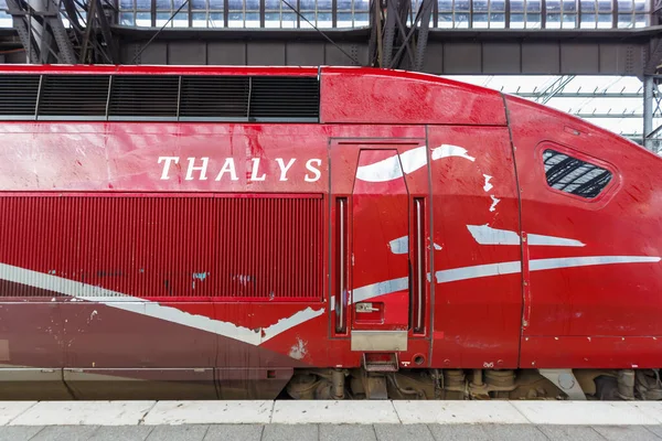 Keulen Duitsland Augustus 2021 Thalys Hogesnelheidstrein Logo Het Centraal Station — Stockfoto