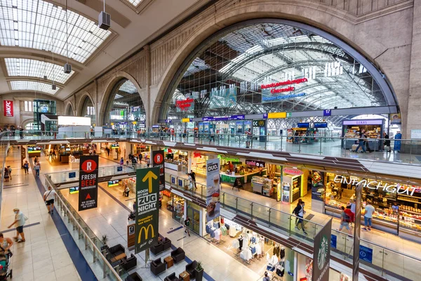 Lipsko Německo Srpna 2020 Lipsko Hlavní Nádraží Hauptbahnhof Hbf Deutsche — Stock fotografie