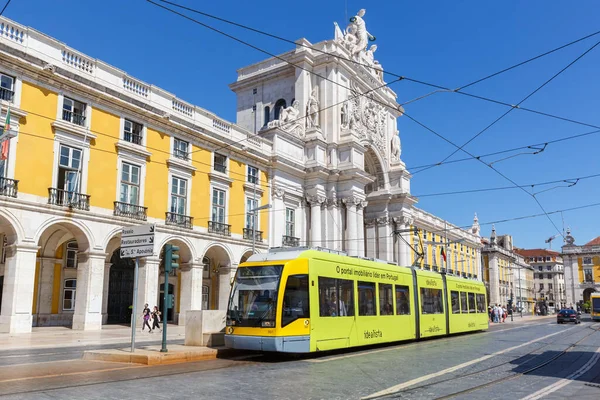 Lisbonne Portugal Septembre 2021 Lisbonne Tram Léger Sur Rail Transport — Photo