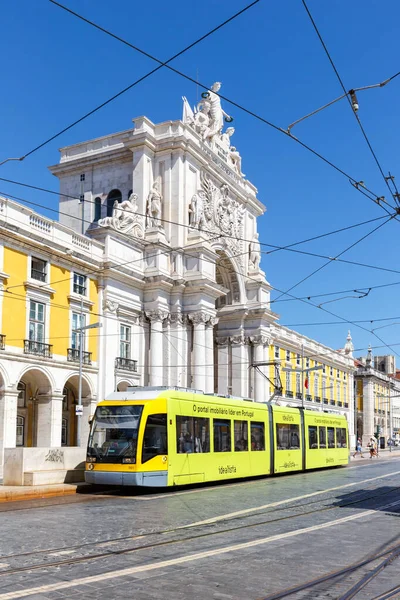 Lisbonne Portugal Septembre 2021 Lisbonne Tram Léger Sur Rail Transport — Photo