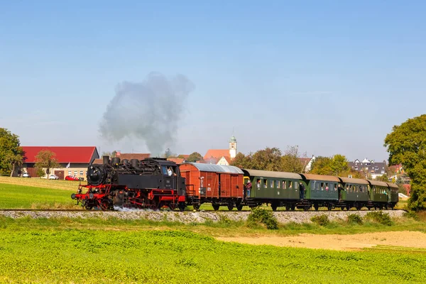 Heimerdingen Německo Října 2021 Parní Lokomotiva Strohgubahn Německém Heimerdingenu — Stock fotografie