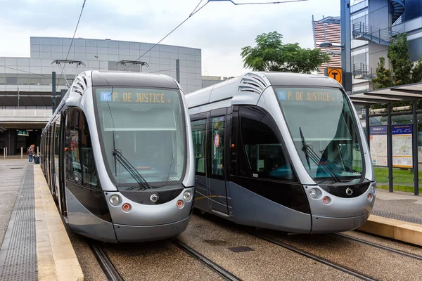 Toulouse Francie Září 2021 Moderní Lehké Železniční Tramvaje Model Alstom — Stock fotografie