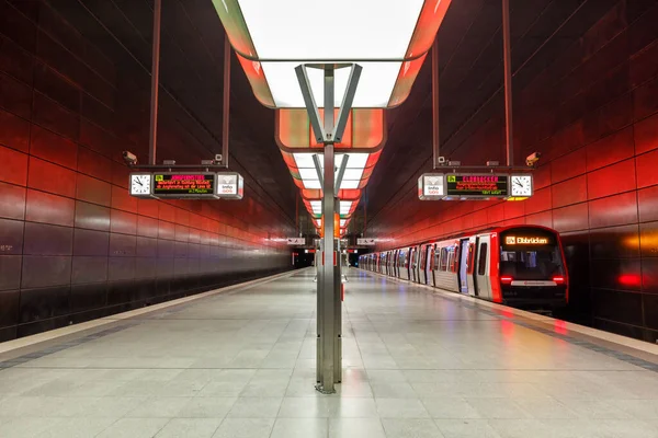 Hamburgo Alemania Abril 2021 Hochbahn Metro Bahn Underground Station Hafencity — Foto de Stock