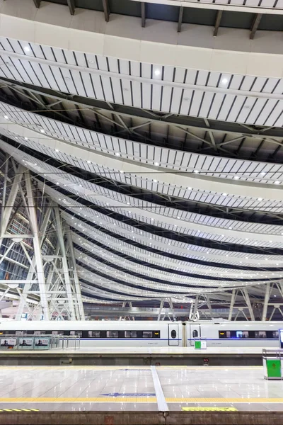 Пекін Китай Вересня 2019 Південно Залізничний Вокзал Пекін Високошвидкісний Поїзд — стокове фото