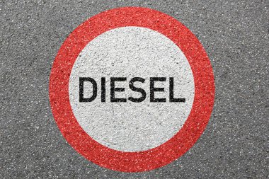 Diesel sürüş yasağı işareti caddesi bölge kavramına izin verilmiyor