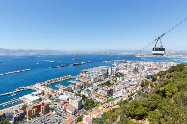 Gibraltar Teleférico Puerto Mar Mediterráneo Viaje Viaje Ciudad Vista General — Foto de Stock