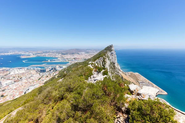 Rock Gibraltar Mar Mediterrâneo Natureza Viagem Viagem Cidade Visão Geral — Fotografia de Stock