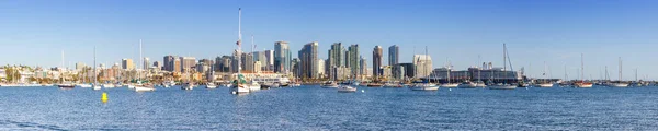 San Diego Skyline Downtown Panorama Pancarta Ciudad Rascacielos Mar Bahía — Foto de Stock