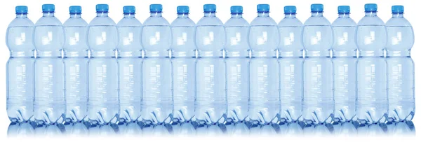 Wasserflaschen Einer Reihe Set Flaschensammlung Isoliert Auf Weißem Hintergrund — Stockfoto
