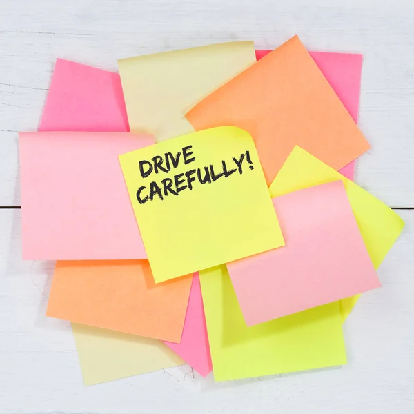 Kör Försiktigt Bilolycka Trafik Affärsidé Skrivbord Anteckningsblock Papper — Stockfoto